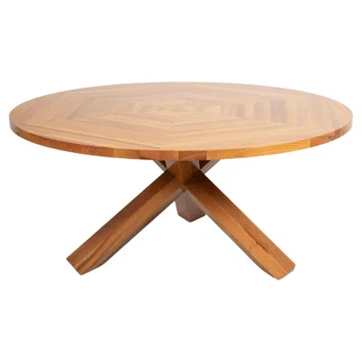Pre-owned Cassina Mario Bellini La Rotonda Round Table In Walnut Wood By  1980s In Brown