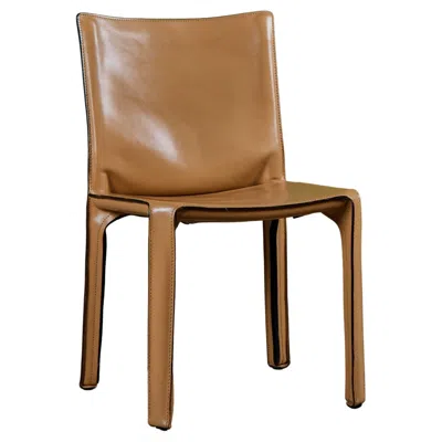 Pre-owned Cassina Mario Bellini Tan Cab Side Dining Chair For  In Brown