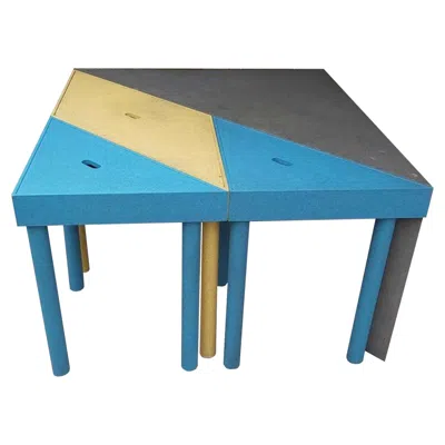 Pre-owned Cassina Massimo Morozzi Painted Beechwood “tangram” Modular Table For , 1983 In Brown