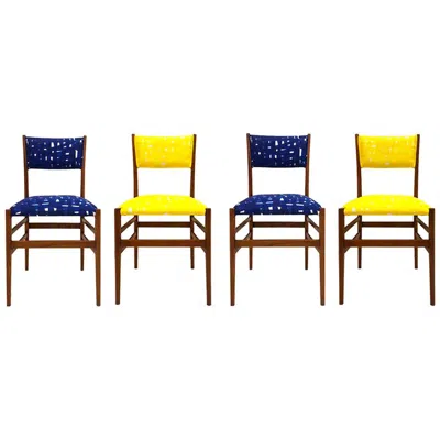 Pre-owned Cassina Midcentury Gio Ponti Set Of Four ‘leggera 646' Ashwood Italian Chairs, 1951 In Brown
