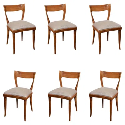 Pre-owned Cassina Mid-century Italian Dining Chairs In Brown