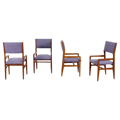 Pre-owned Cassina Mid-century Mod. 111 By Giò Ponti For  Set Of 4 Wooden Chairs 1950s Italy In Brown