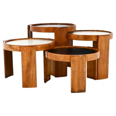 Pre-owned Cassina Model 780 Nesting Tables By Gianfranco Frattini For , 1960s, Set Of 4 In Brown