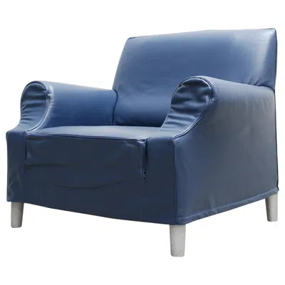 Pre-owned Cassina Model Lazy Working Chair Blue Leather Armchair By Philippe Starck