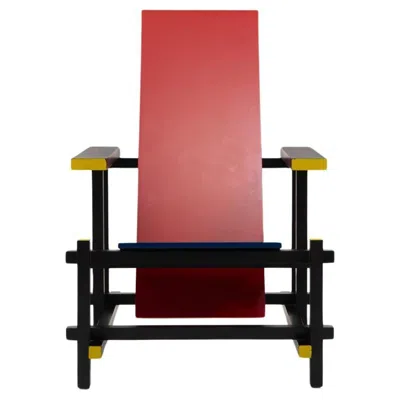 Pre-owned Cassina Modernist Design Rietveld Red & Blue Chair By , 1970s