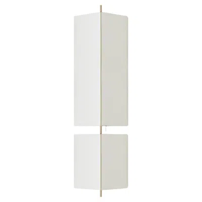 Pre-owned Cassina Neri & Hu 3t09 Bronze Structure And Ivory Fabric 2 Modules Wall Lamp For  In White