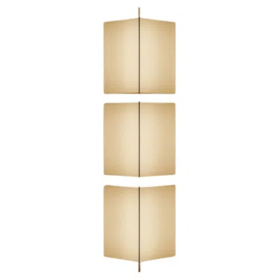 Pre-owned Cassina Neri & Hu 3t09 Bronze Structure And Ivory Fabric 3 Modules Wall Lamp For  In White