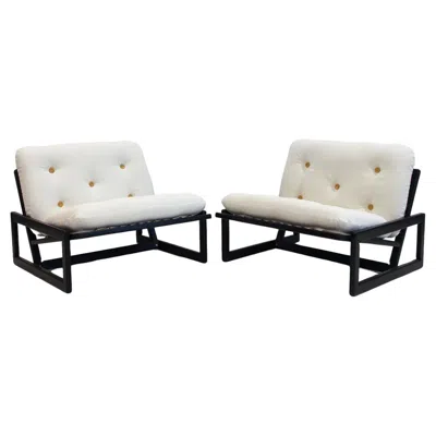 Pre-owned Cassina Pair Of Carlotta Lounge Chairs By Afra And Tobia Scarpa For  In Brown