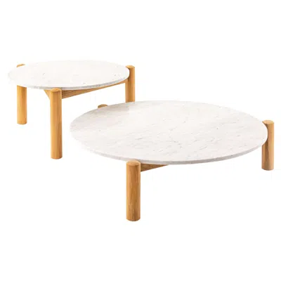 Pre-owned Cassina Pair Of Charlotte Perriand Table À Plateau Interchangeable In Carrara Marble In Brown
