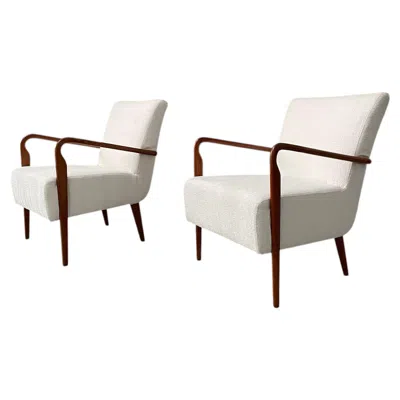 Pre-owned Cassina Pair Of Model 401 Armchairs By Ufficio Tecnico , Italy, Late 1940s In Brown