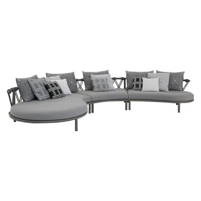 Pre-owned Cassina Patricia Urquiola ''trampoline' Outdoor Sofa, Steel, Rope And Fabric By  In Gray