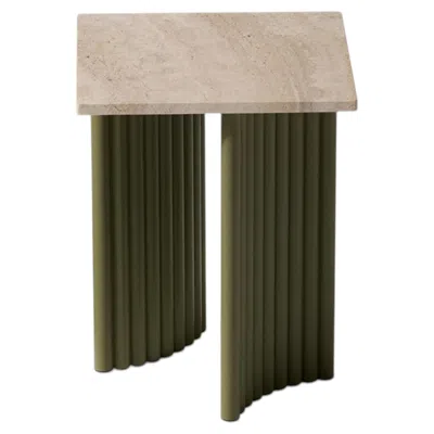 Pre-owned Cassina Patricia Urquiola Vidalenta Green Metal Marble Outdoor Coffee Table For