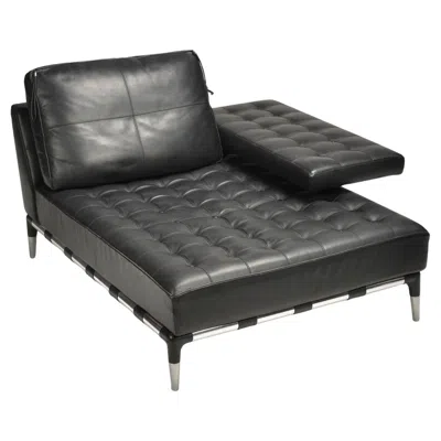Pre-owned Cassina Phillippe Starck Prive Steel And Leather Chaise Longue In Black