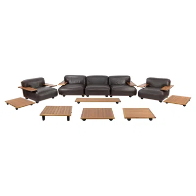 Pre-owned Cassina Pianura Seating Group By Mario Bellini For  In Brown