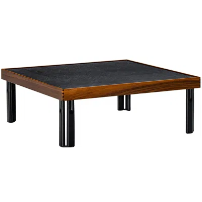 Pre-owned Cassina Piero De Martini For  'naviglio' Coffee Table In Walnut And Slate In Gray