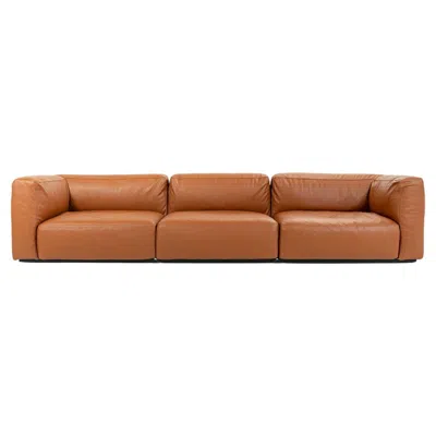 Pre-owned Cassina Piero Lissoni For  Mex Cube 271 3-seater Sofa In Elmosoft Saddle Brown