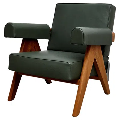 Pre-owned Cassina Pierre Jeanneret 053 Capitol Complex Leather Armchair By  Available Now In Brown