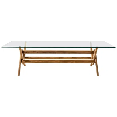 Pre-owned Cassina Pierre Jeanneret 056 Capitol Complex Table Wood And Glass By  In Brown