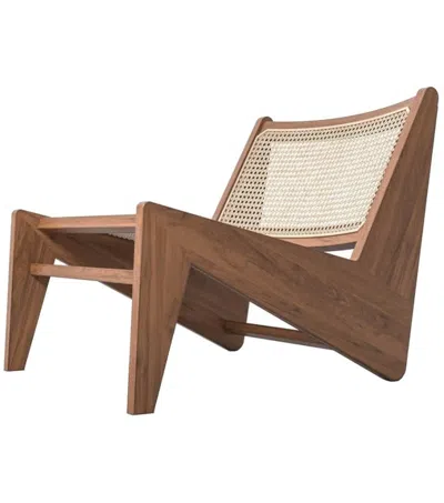 Cassina Pierre Jeanneret Solid Wood Natural Teak 058 Kangaroo Chair In Brown