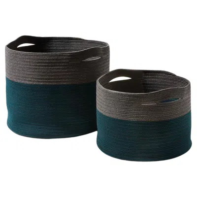 Pre-owned Cassina Podor Outdoor Accessories Set, Hand Woven Polypropylene, Italy In Black