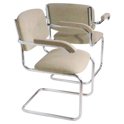 Pre-owned Cassina Pr. Breuer Designed Upholstered Cesca Armchairs C. 1970/80's In Brown