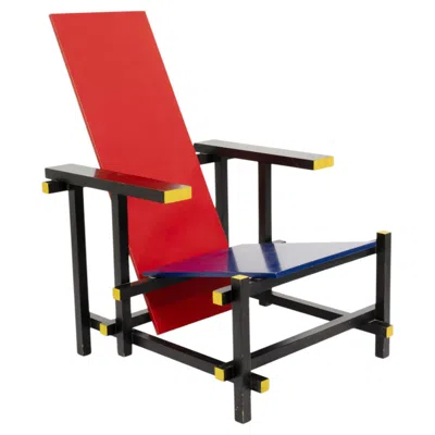 Pre-owned Cassina Red And Blue Chair By Gerrit Rietveld For