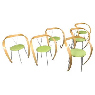 Pre-owned Cassina Revers Dining Chairs By Andrea Branzi For , 1993, Set Of 6 In Brown