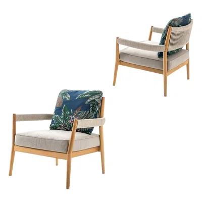 Pre-owned Cassina Rodolfo Dordoni Dine Out Armchair By , Modern Teak & Rope In Brown