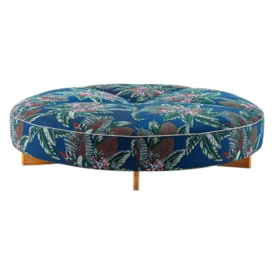 Pre-owned Cassina Rodolfo Dordoni ''sail Out' Outside Ottoman, Teak And Fabric By  In Brown