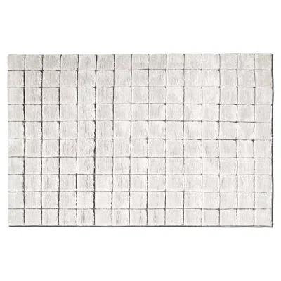 Pre-owned Cassina Sahara Grid Deep Pile Carpet Rug In Light Gray White, Italy 2023