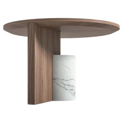 Pre-owned Cassina Sengu Low Table By Patricia Urquiola For , Marble & Wood, Italy In Brown