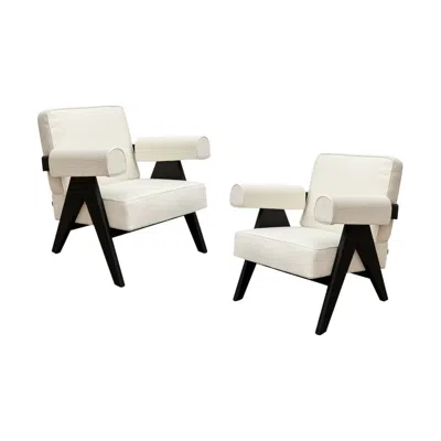 Pre-owned Cassina Set Of 2 Pierre Jeanneret 053 Capitol Complex Armchair By  In Brown