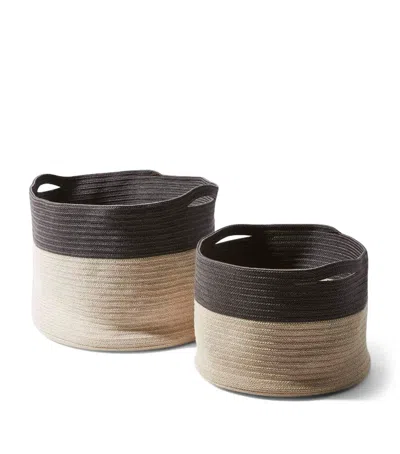 Cassina Set Of 2 Woven Podor Outdoor Baskets In Multi