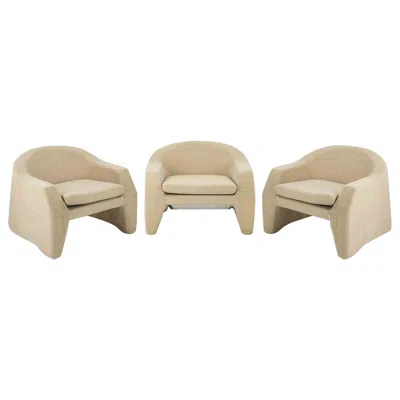 Pre-owned Cassina Set Of 3 Vintage Armchairs Attr. To , Italy, 1970s In Brown
