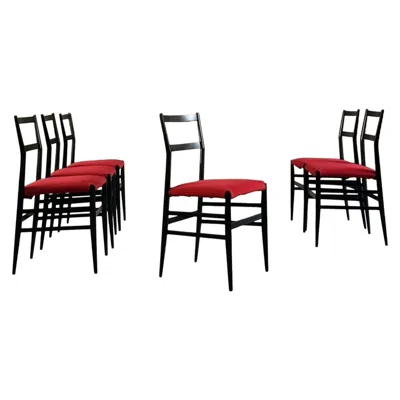 Pre-owned Cassina Set Of 6 "superleggera" Chairs Designed By Gio Ponti For , Circa 1950s. In Brown