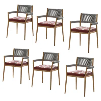 Pre-owned Cassina Set Of Six Rodolfo Dordoni ''dine Out' Outside Chairs By  In Brown