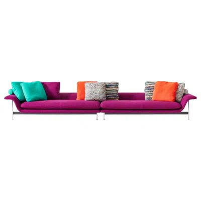 Pre-owned Cassina Set Of Two Antonio Citterio Esosoft Sofas By  In Pink