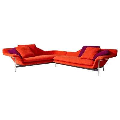 Pre-owned Cassina Set Of Two Antonio Citterio Esosoft Sofas By  In Red