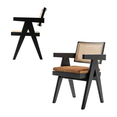 Pre-owned Cassina Set Of Two Pierre Jeanneret 051 Capitol Complex Office Chair By  In Brown