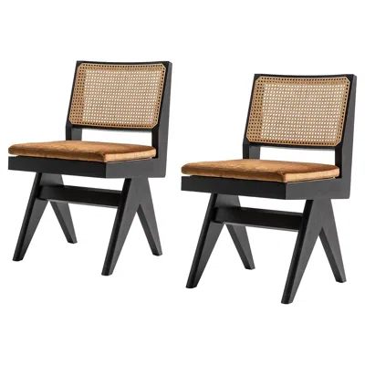 Pre-owned Cassina Set Of Two Pierre Jeanneret 055 Capitol Complex Chair By  In Brown