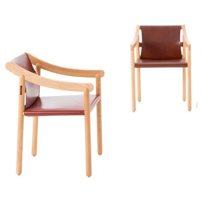Pre-owned Cassina Set Of Two Vico Magistretti 905 Armchairs By  In Brown
