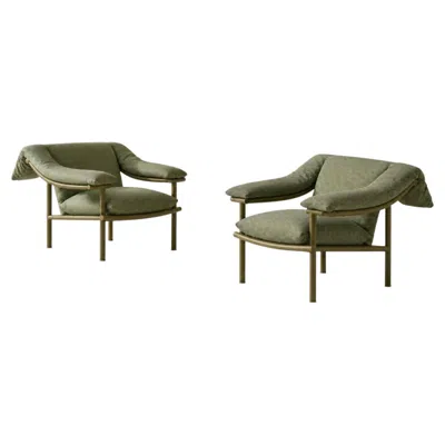 Pre-owned Cassina Set Of Two Vidalenta Outdoor Green Armchairs By Patricia Urquiola For