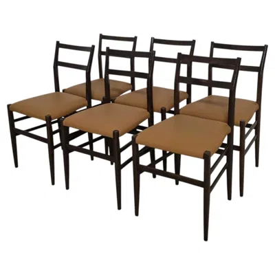 Pre-owned Cassina Six Leggere Chairs By Gio Ponti For  In Brown