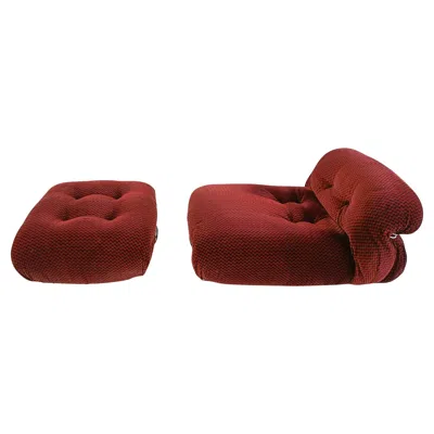 Pre-owned Cassina Soriana Lounge Chair With Ottoman By Afra & Tobia Scarpa For , 1970s In Brown
