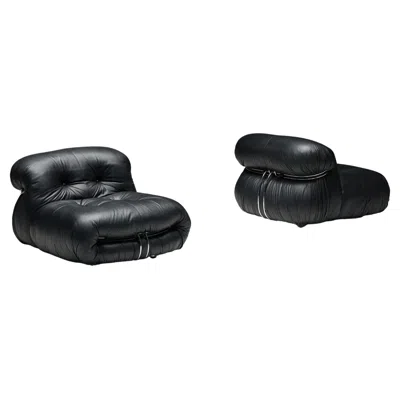 Pre-owned Cassina Soriana Lounge Chairs By Afra & Tobia Scarpa For , Italy, 1970s In Black