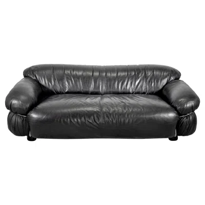 Pre-owned Cassina Two Seater Sofa "sesann" By Gianfranco Frattini For , Italy 1969 In Black