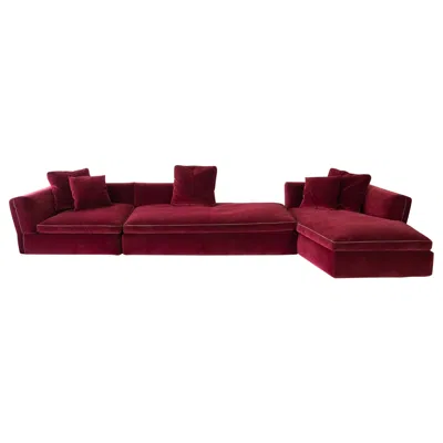 Pre-owned Cassina Velvet 'dress-up' Sectional Sofa Designed By Rodolfo Dordoni For  In Red