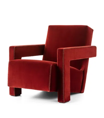 Cassina Velvet Utrecht Armchair In Red
