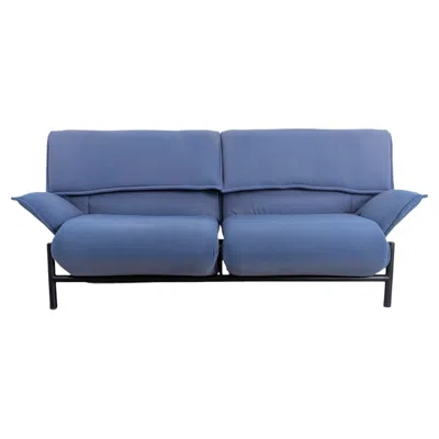 Pre-owned Cassina Veranda Sofa Design Couch Vico Magistretti Stoff Blau In Purple