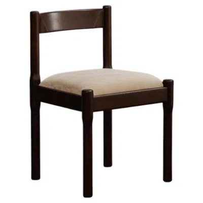 Pre-owned Cassina Vico Magistretti "carimate" Chair For , Brown Lacquered, 1960